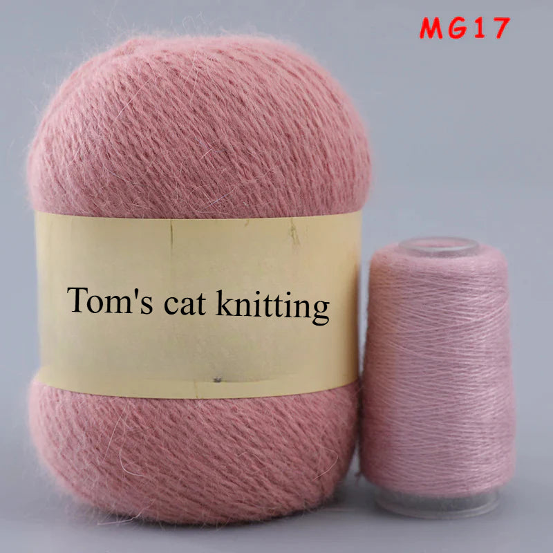 Long-haired mink fleece yarn,  13s/2 medium and thick hand-woven rabbit wool