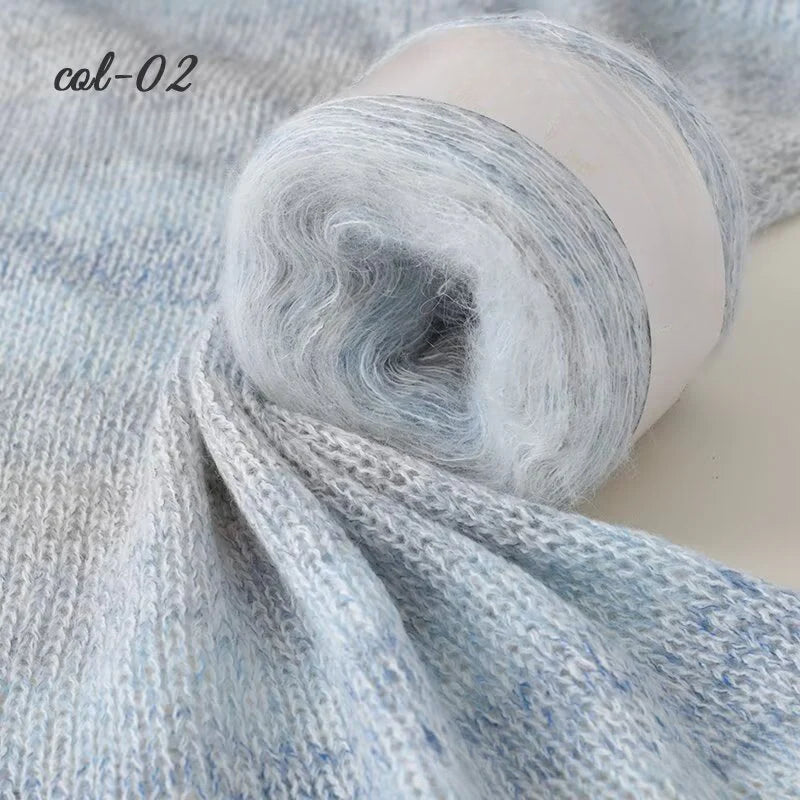 Long-section dyed mohair hand-woven sweater cake line DIY scarf line hand-woven sweater ball line