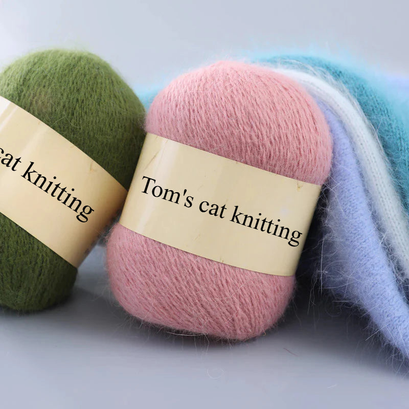 Long-haired mink fleece yarn,  13s/2 medium and thick hand-woven rabbit wool