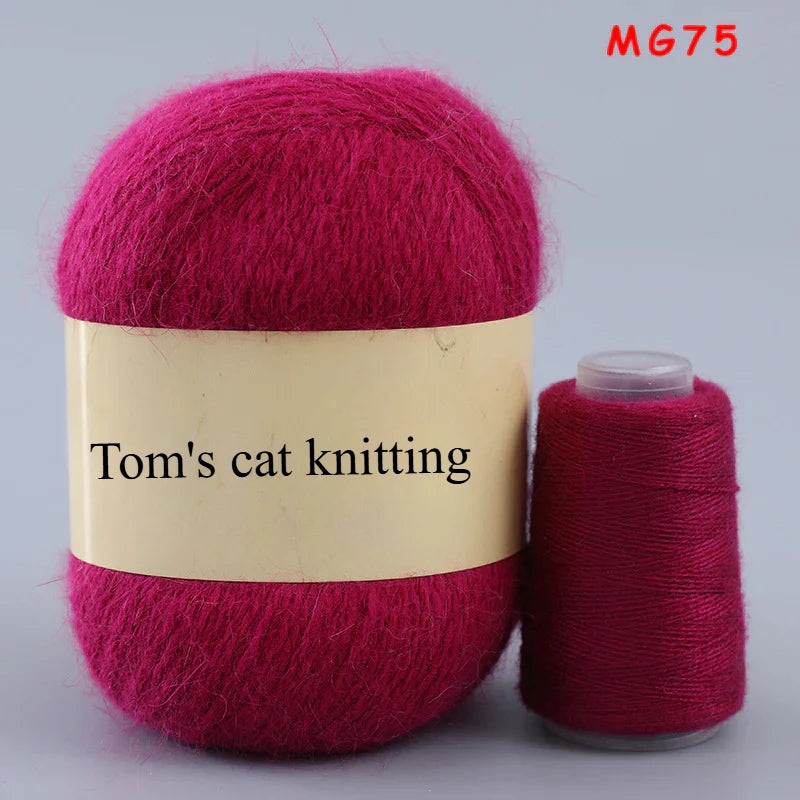 Long-haired mink fleece yarn,  13s/2 medium and thick hand-woven rabbit wool