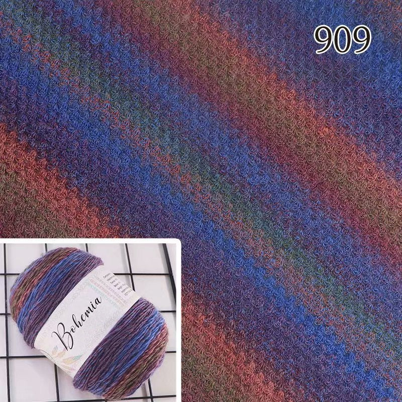 New Rainbow Thread Bohemian Rainbow Medium Thickness Hand Knitted Wool Cake Thread Crafts