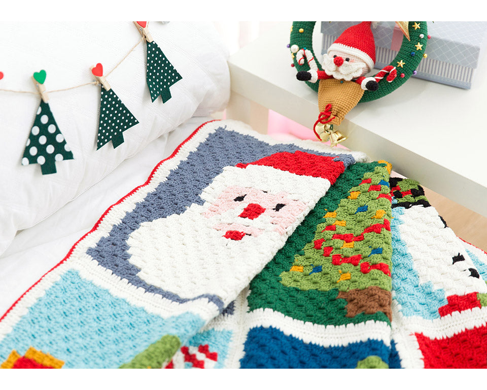 Knit handmade   Blanket     Christmas  Cotton thread  Special gift