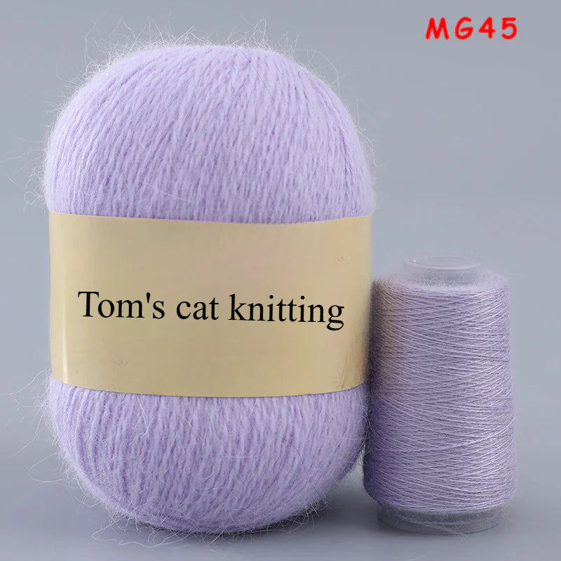 Long-haired mink fleece yarn,  13s/2 medium and thick hand-woven rabbit wool