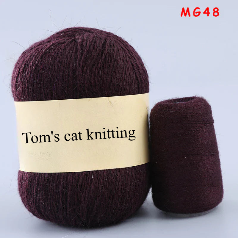 Long-haired mink fleece yarn,  13s/2 medium and thick hand-woven rabbit wool