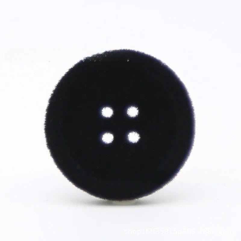 Resin four-eye button woolen coat trench coat sweater decoration button universal hand-sewn high-end flocking button