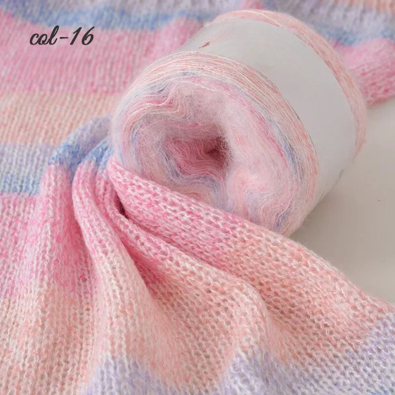 Long-section dyed mohair hand-woven sweater cake line DIY scarf line hand-woven sweater ball line