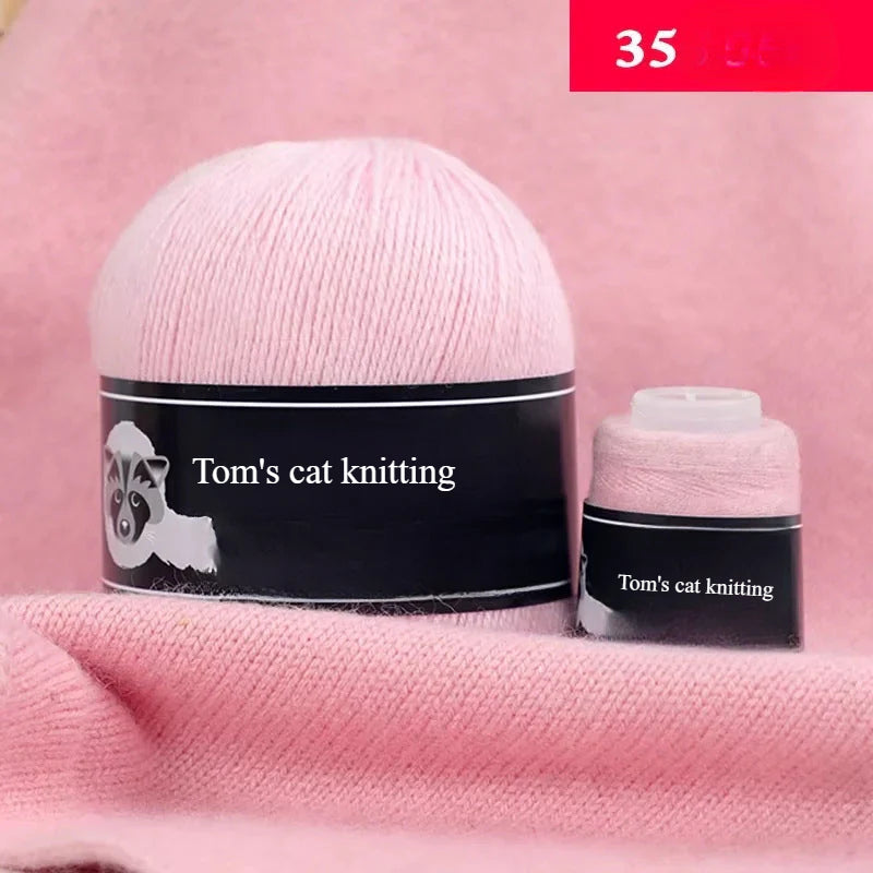 High-quality hand-woven mink thread 24/3 strands medium and thick wool with small shaft long hair mink knitting sweater scarf thread
