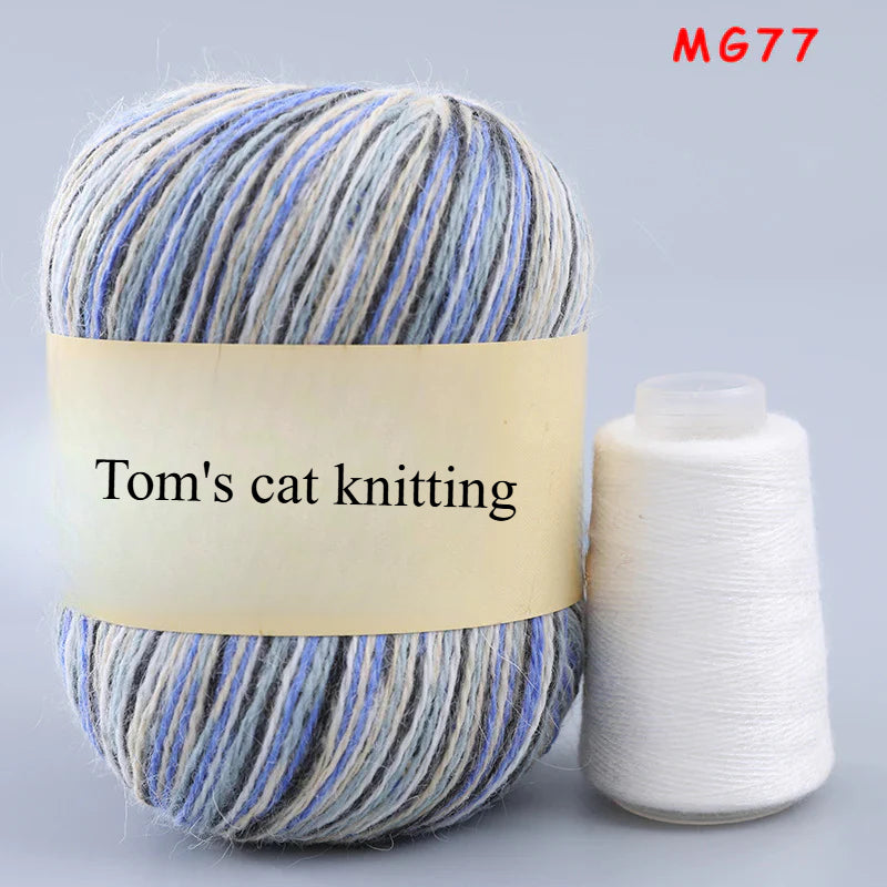 Long-haired mink fleece yarn,  13s/2 medium and thick hand-woven rabbit wool