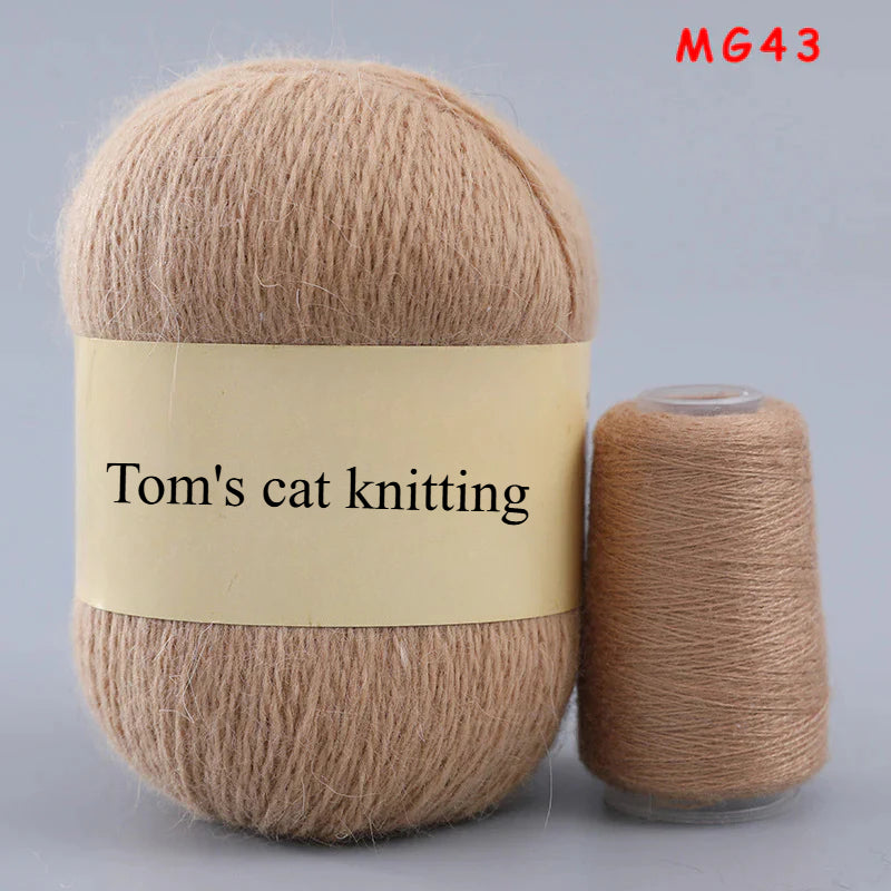 Long-haired mink fleece yarn,  13s/2 medium and thick hand-woven rabbit wool
