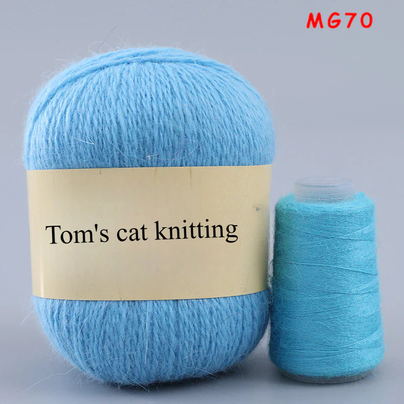 Long-haired mink fleece yarn,  13s/2 medium and thick hand-woven rabbit wool