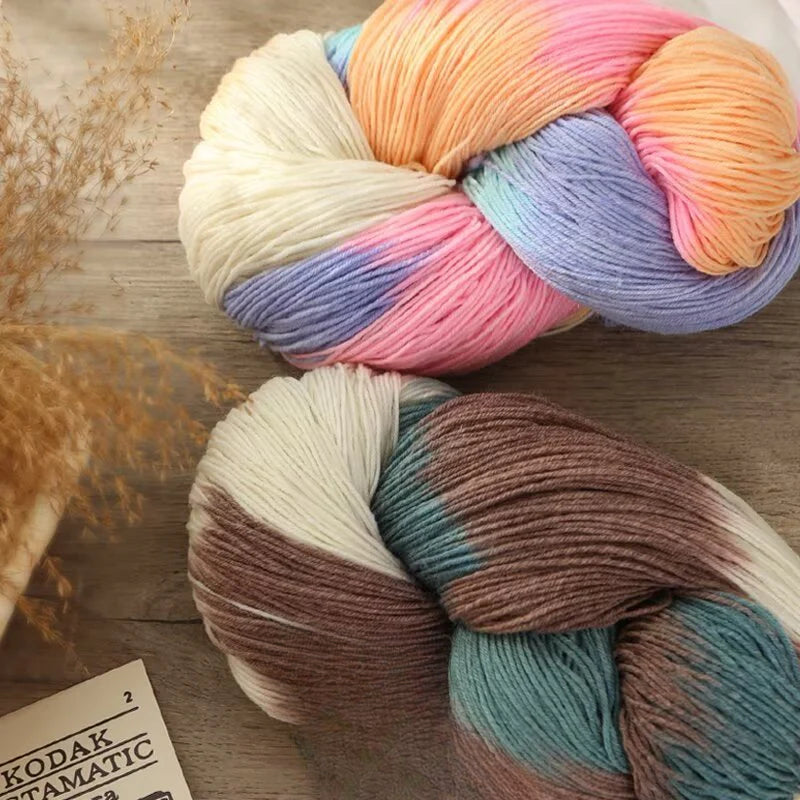 Hand dye gradual change wool line segment dye wool line segment dye gradual change scarf sweater hat hand woven thread