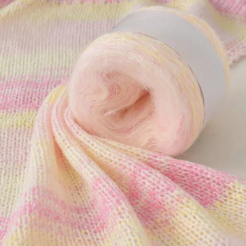 Long-section dyed mohair hand-woven sweater cake line DIY scarf line hand-woven sweater ball line