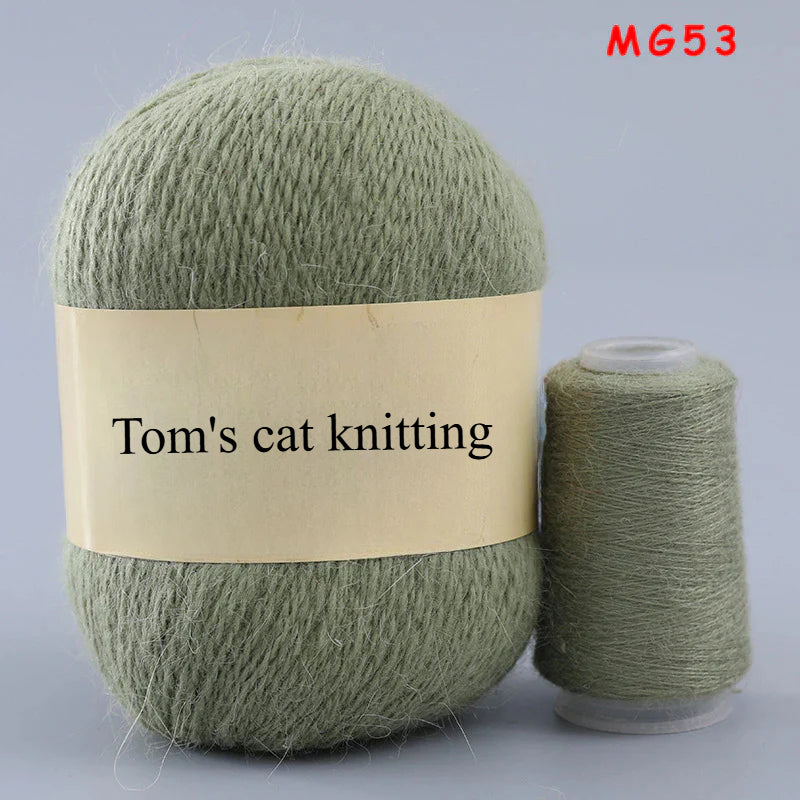Long-haired mink fleece yarn,  13s/2 medium and thick hand-woven rabbit wool