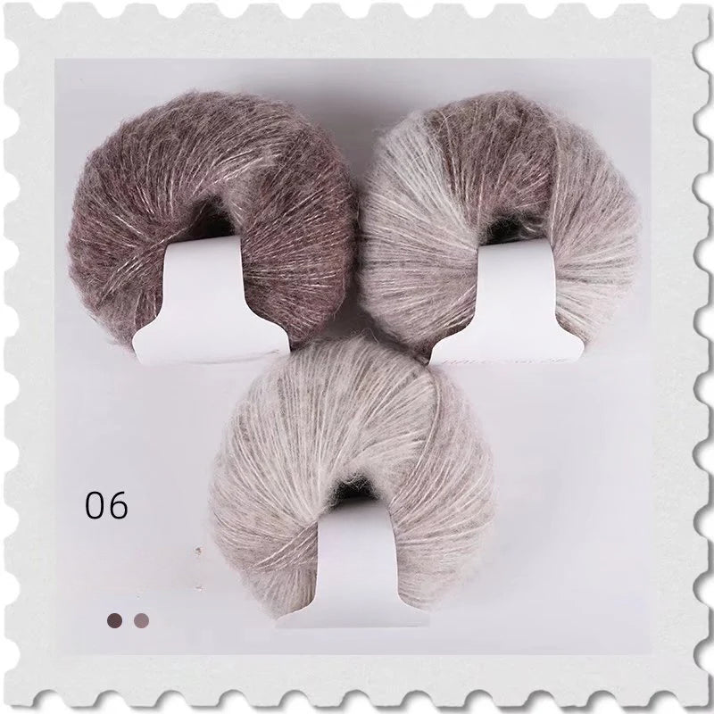 Gradual change wool thread rainbow colorful pony sea shawl handmade scarf thread ball line