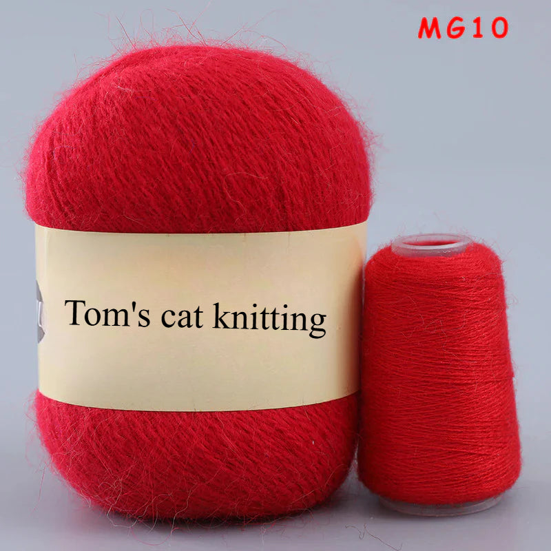Long-haired mink fleece yarn,  13s/2 medium and thick hand-woven rabbit wool