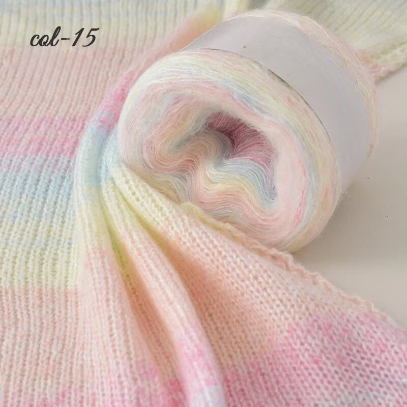 Long-section dyed mohair hand-woven sweater cake line DIY scarf line hand-woven sweater ball line