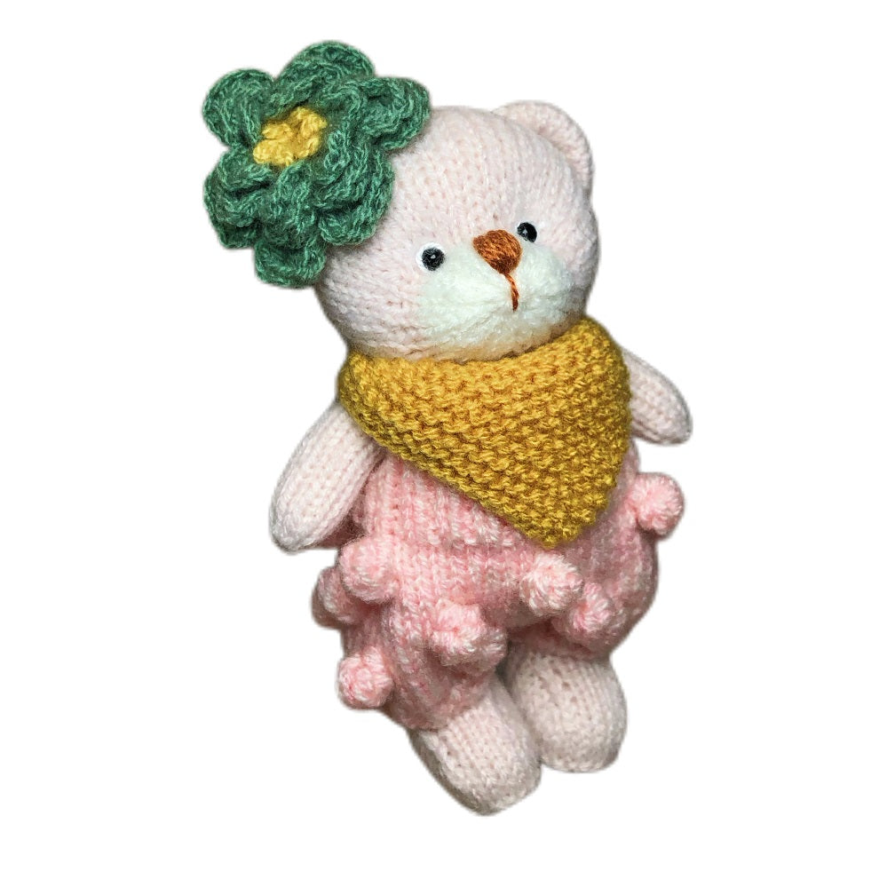 Handmade  knit  Soft  toys   Clothed Cute  bear Stuffed Animal in Dress handmade toy