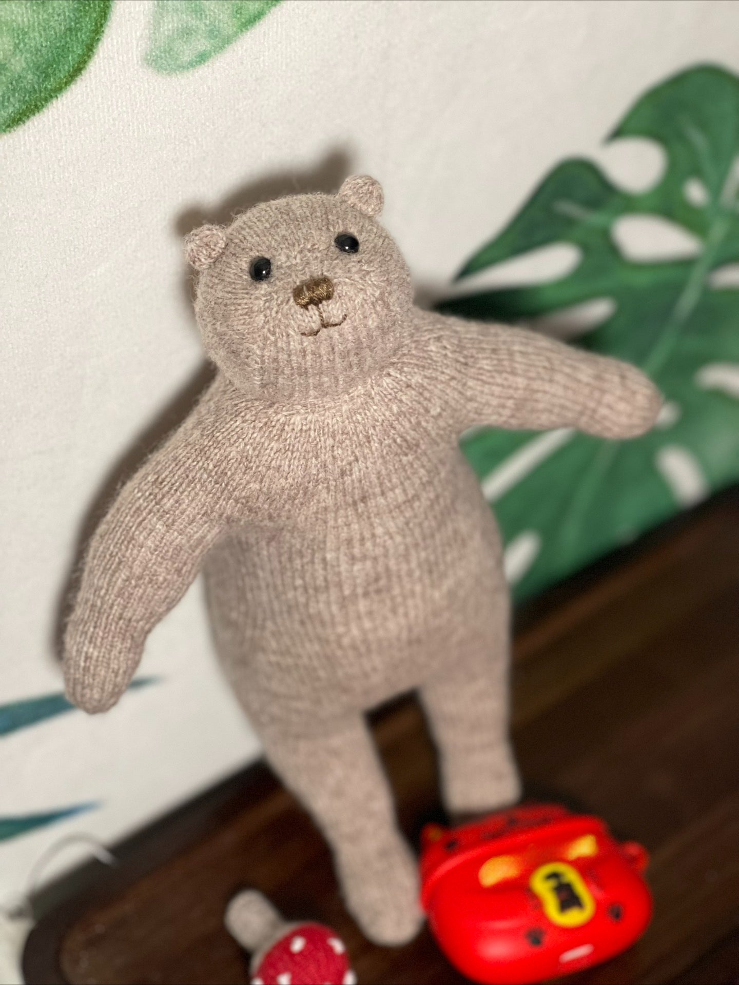 hand knit  Soft  toys   Clothed Cute  bear Stuffed Animal in Dress