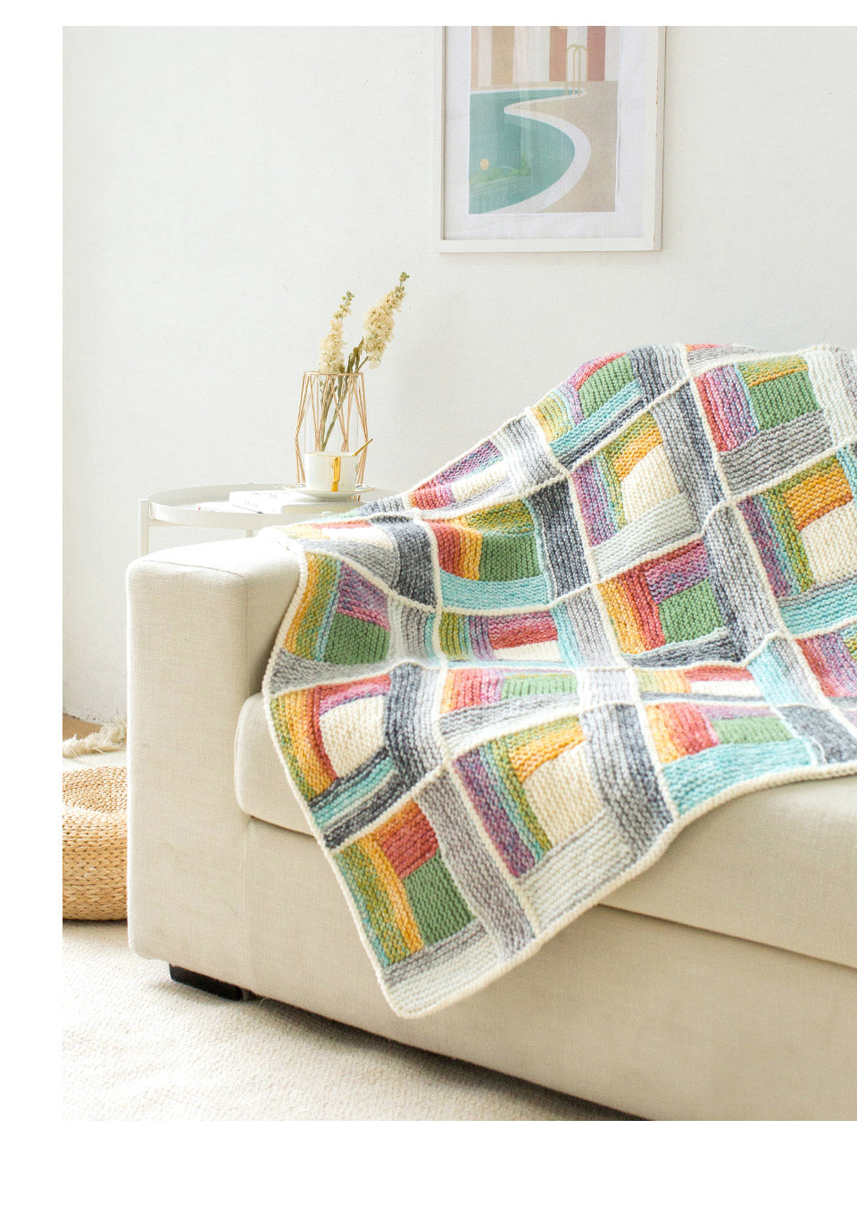 Knit handmade   Blanket      Cotton thread   Special gift