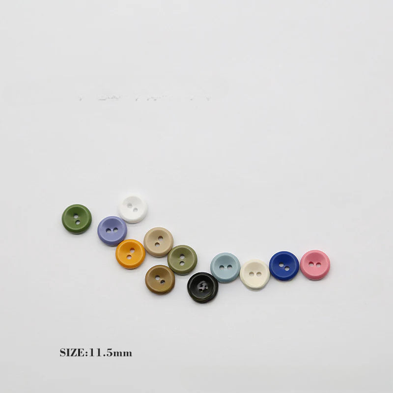 New versatile round two-eye color resin button luxury shirt mini button kindergarten sticky painting free punching