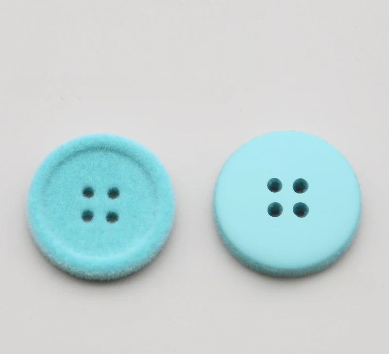 Resin four-eye button woolen coat trench coat sweater decoration button universal hand-sewn high-end flocking button