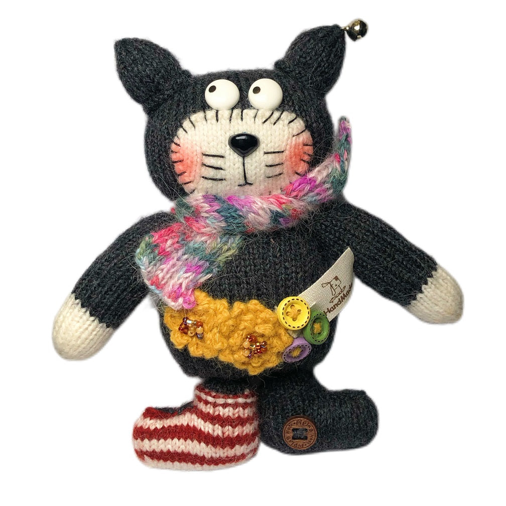 Handmade  knit  Soft  toys   Clothed Cute Cookie cat Stuffed Animal in Dress handmade toy