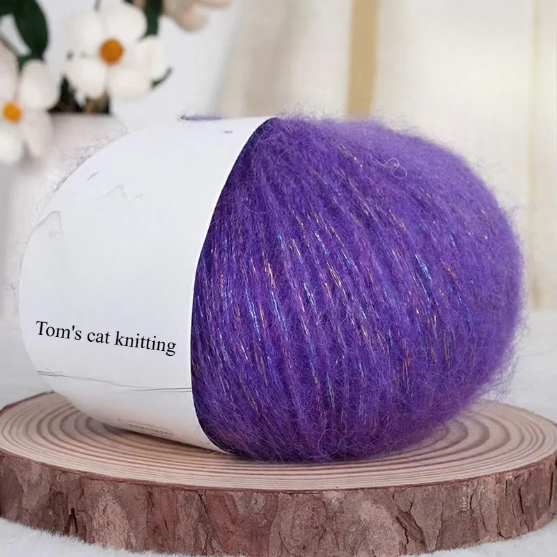 Star shallot with shiny silk wool 25g hand-woven medium and coarse wool knitting sweater jacket thread
