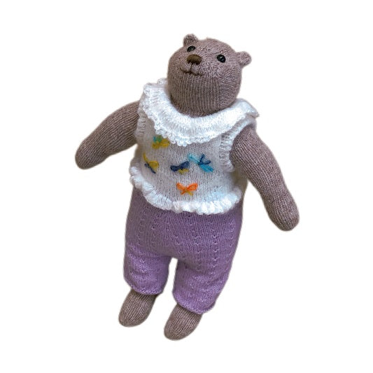hand knit  Soft  toys   Clothed Cute  bear Stuffed Animal in Dress
