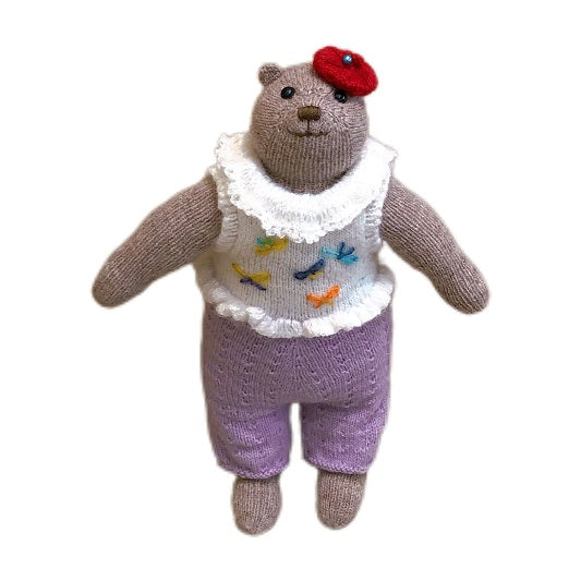 hand knit  Soft  toys   Clothed Cute  bear Stuffed Animal in Dress