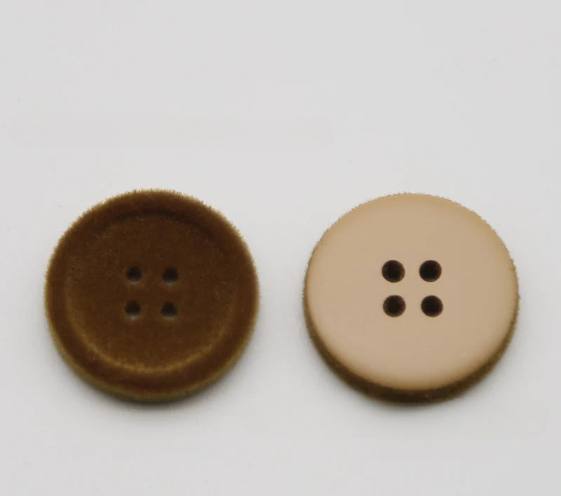Resin four-eye button woolen coat trench coat sweater decoration button universal hand-sewn high-end flocking button
