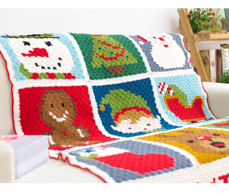 Knit handmade   Blanket     Christmas  Cotton thread  Special gift