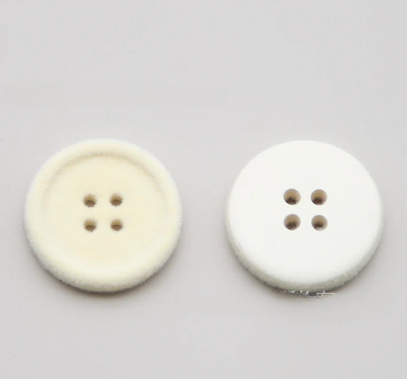 Resin four-eye button woolen coat trench coat sweater decoration button universal hand-sewn high-end flocking button