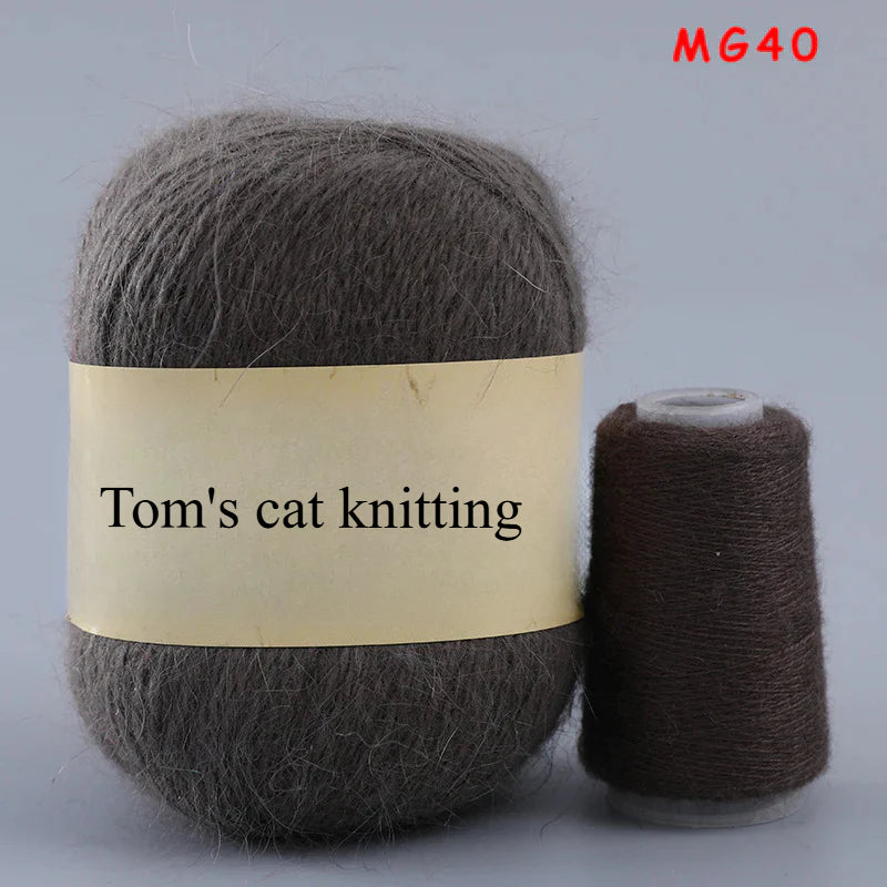 Long-haired mink fleece yarn,  13s/2 medium and thick hand-woven rabbit wool