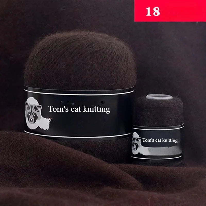 High-quality hand-woven mink thread 24/3 strands medium and thick wool with small shaft long hair mink knitting sweater scarf thread
