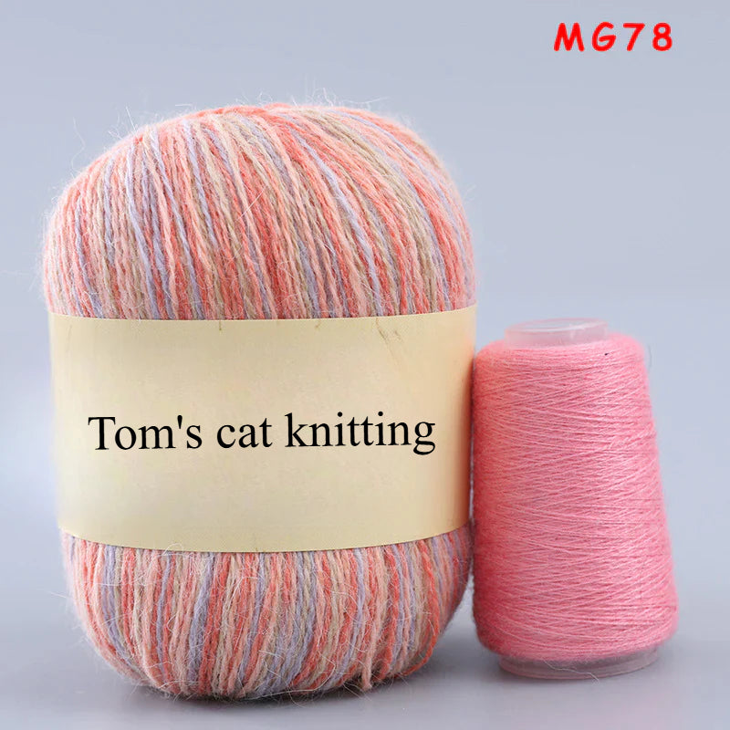 Long-haired mink fleece yarn,  13s/2 medium and thick hand-woven rabbit wool