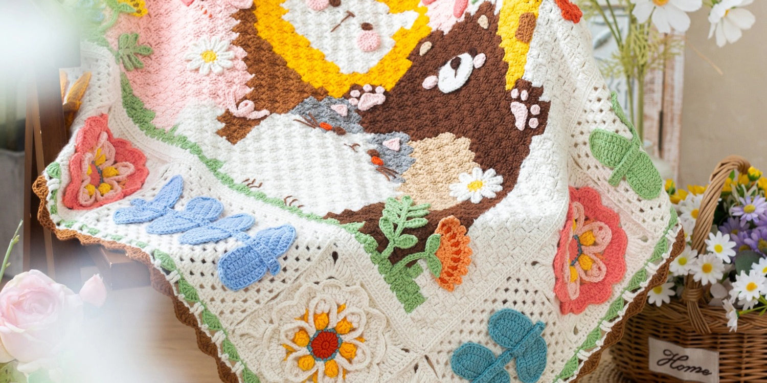 handmade   Blanket    Cotton thread   Special gift  zoo blanket  baby blanket  knit knitting  knit blanket