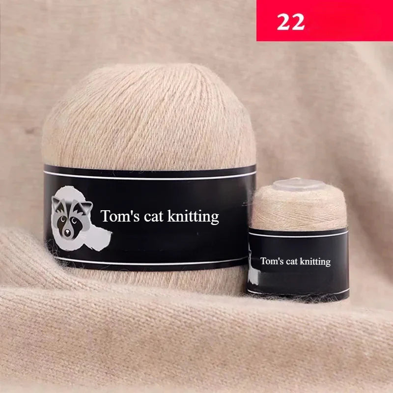 High-quality hand-woven mink thread 24/3 strands medium and thick wool with small shaft long hair mink knitting sweater scarf thread