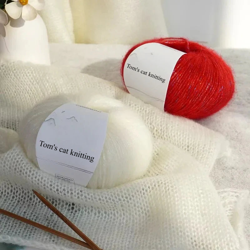 Star shallot with shiny silk wool 25g hand-woven medium and coarse wool knitting sweater jacket thread