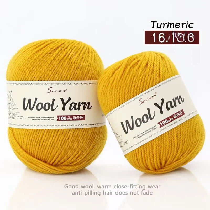 Wool knitted scarf thread handwoven DIY wool knitted hat shawl hook doll wool