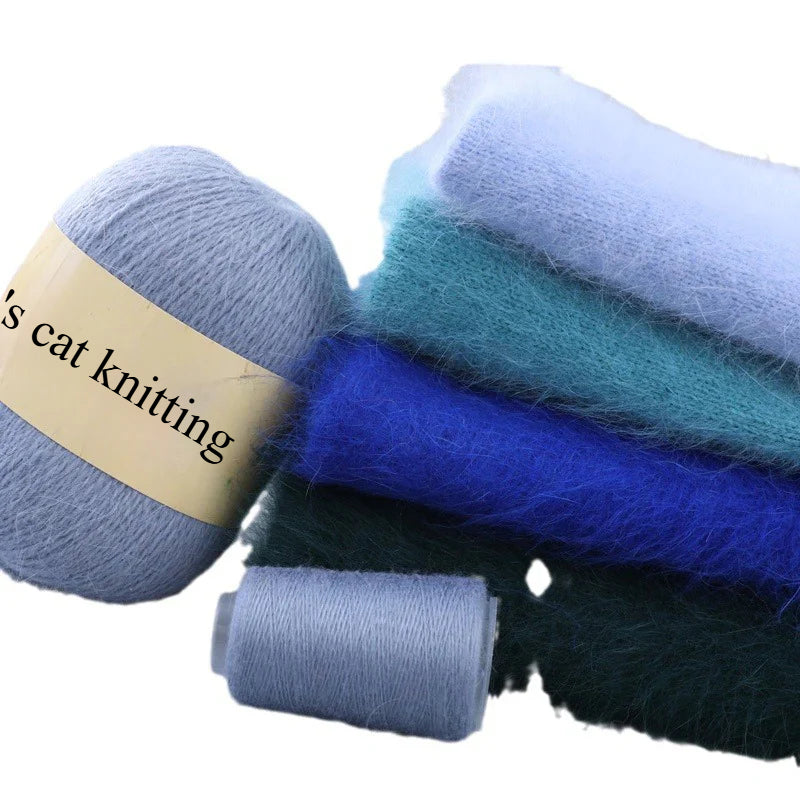 Long-haired mink fleece yarn,  13s/2 medium and thick hand-woven rabbit wool