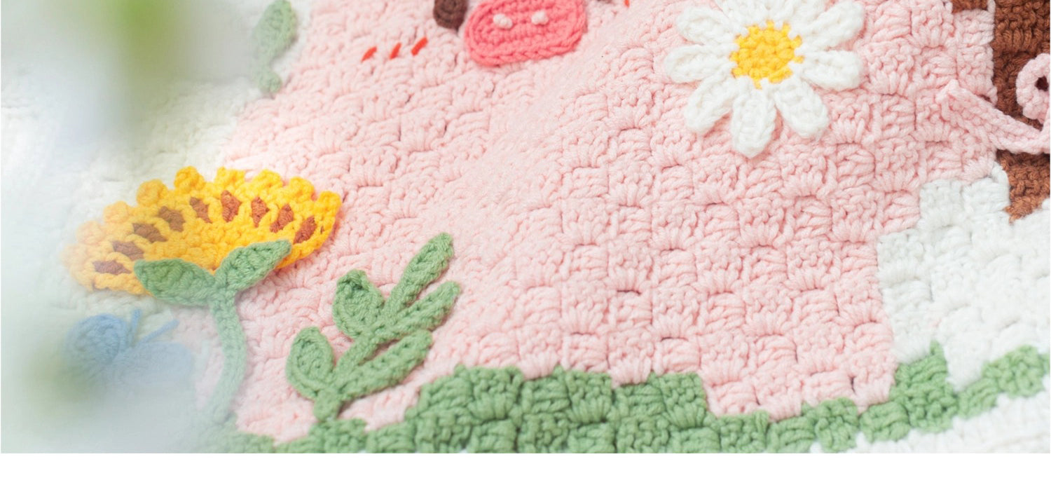 handmade   Blanket    Cotton thread   Special gift  zoo blanket  baby blanket  knit knitting  knit blanket