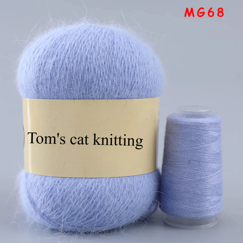 Long-haired mink fleece yarn,  13s/2 medium and thick hand-woven rabbit wool