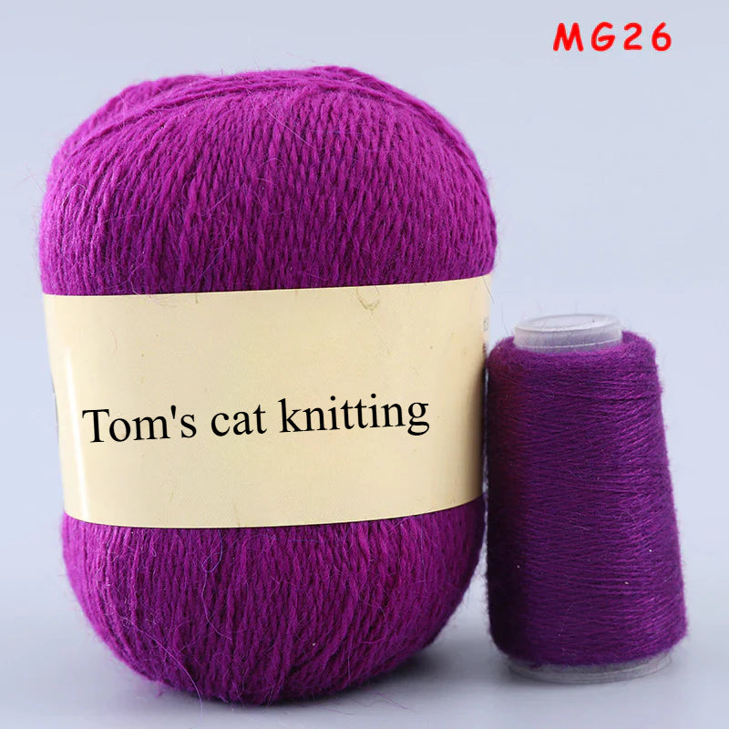 Long-haired mink fleece yarn,  13s/2 medium and thick hand-woven rabbit wool
