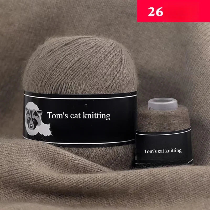 High-quality hand-woven mink thread 24/3 strands medium and thick wool with small shaft long hair mink knitting sweater scarf thread
