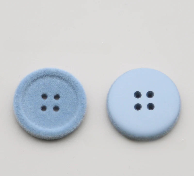Resin four-eye button woolen coat trench coat sweater decoration button universal hand-sewn high-end flocking button