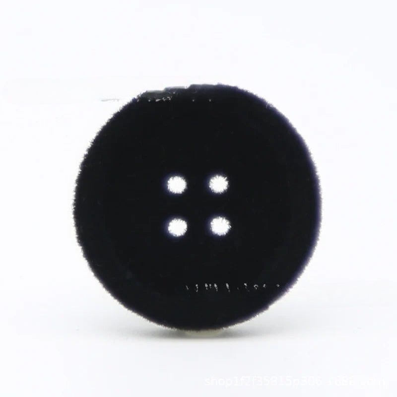Resin four-eye button woolen coat trench coat sweater decoration button universal hand-sewn high-end flocking button