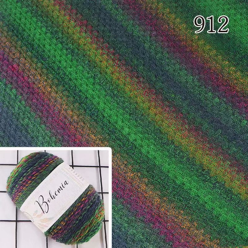 New Rainbow Thread Bohemian Rainbow Medium Thickness Hand Knitted Wool Cake Thread Crafts