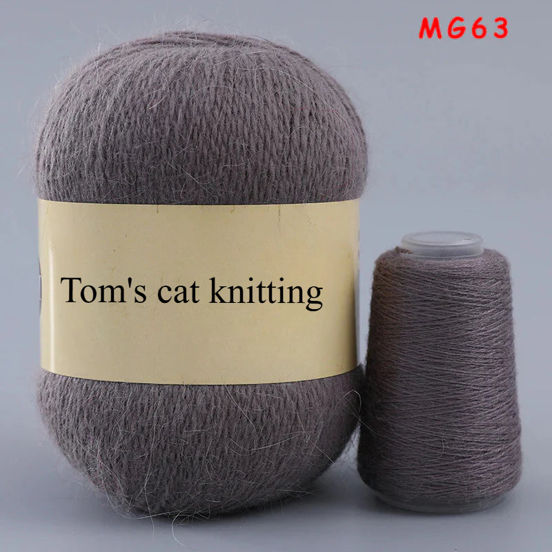 Long-haired mink fleece yarn,  13s/2 medium and thick hand-woven rabbit wool