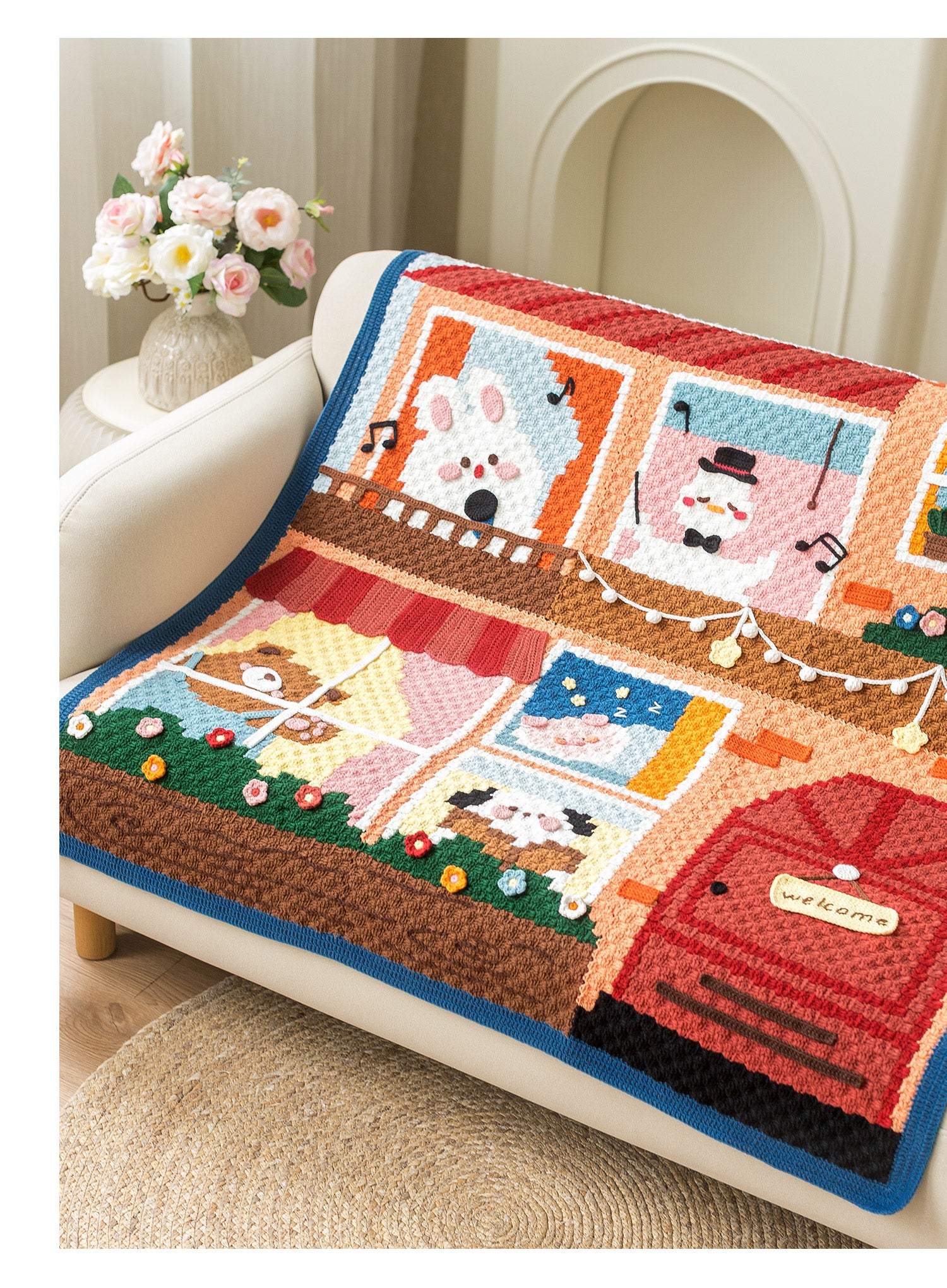 handmade   Blanket      Cotton thread   Special gift knit blanket knit blanket baby knit blanket kit