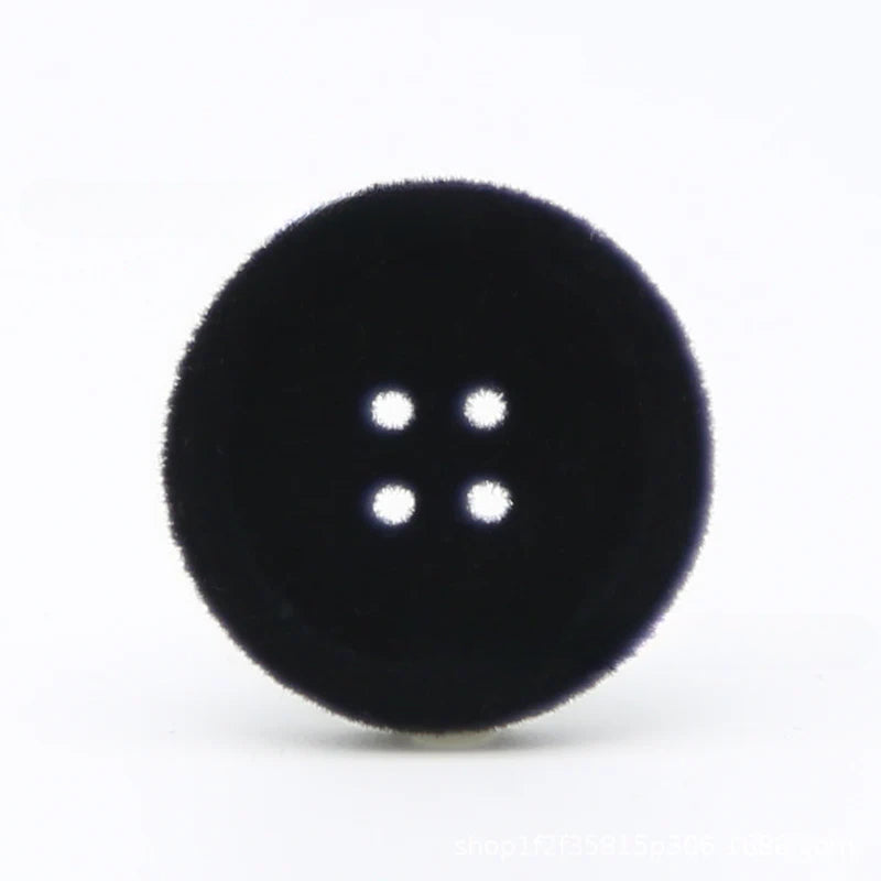 Resin four-eye button woolen coat trench coat sweater decoration button universal hand-sewn high-end flocking button